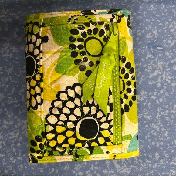 Vera Bradley Green, Yellow, and Blue Floral Wallet - Picture 2 of 8
